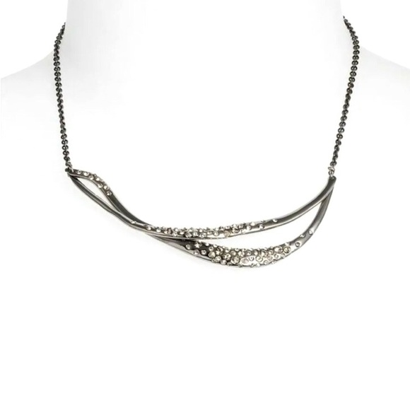 Alexis Bittar Miss Havisham Necklace Crystal Encrusted Intertwined Pendant - Picture 6 of 7